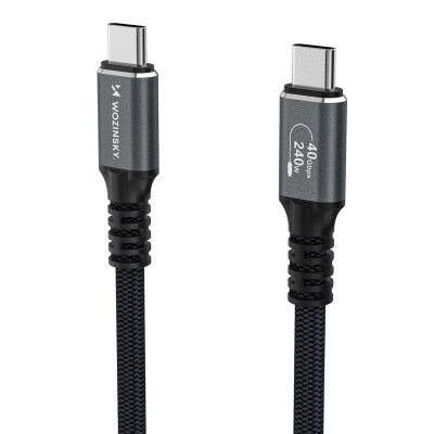 USB-C кабел Wozinsky WPS-UY41S Thunderbolt 4, 240W, 1m, црн