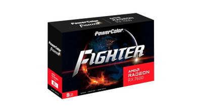 Kartë grafike PowerColor Radeon RX 7600 Fighter 2.0, 8GB GDDR6, 128 bit, e zezë