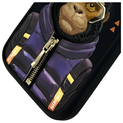 Mbulesë telefoni Nimmy Cool&amp;Cute 2.0 Monkey për iPhone 16 Pro 6.3", TPU PC, e zezë