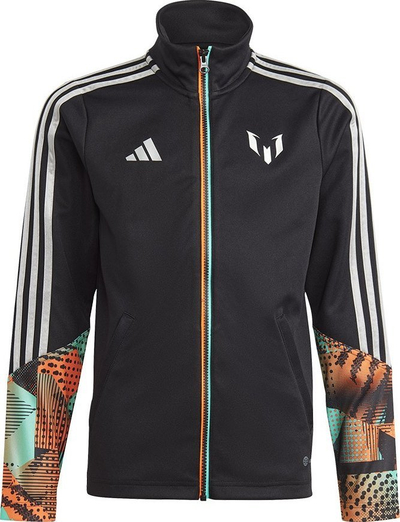 Bluzë sportive fëmijësh adidas Messi Training Jacket Jr HR4353, poliestër, me zinxhir, e zezë