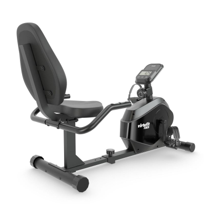 Biçikletë recumbent VirtuFit RB 1.0, me ekran, me rezistencë që e rregullon vetë, ngjyrë e zezë