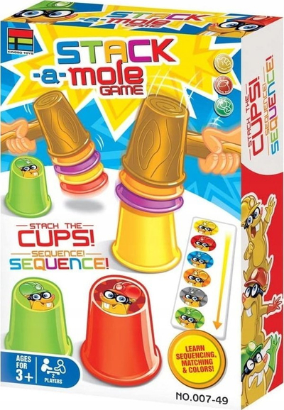 Lojë shkathtësie Stack a Mole, 12 kupa, 3+