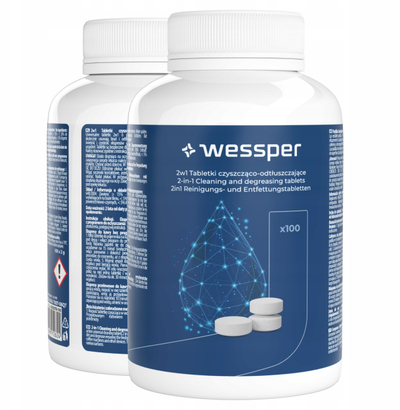 Таблети за чистење Wessper 2 во 1, за апарати за кафе, 100 парчиња