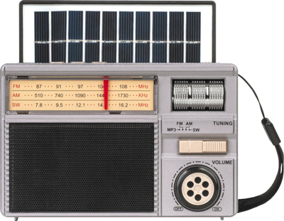 Radio portative Kruger&Matz KM0831, analoge, solare, e zezë