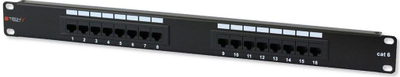 Panel patch Techly 1U, 16x RJ45 UTP Cat6, i zi