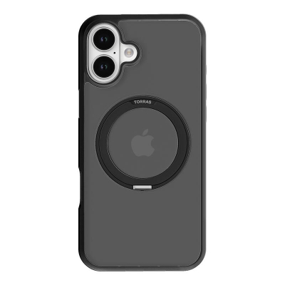 Maskë telefoni Torras Ostand Pro për iPhone 16, magnetike, mbrojtje nga goditjet, e zezë