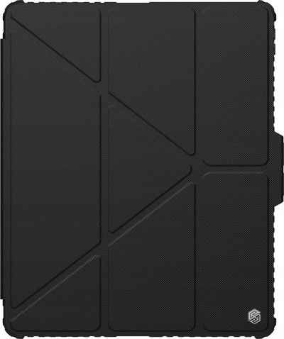 Mbulesë tablet Nillkin Bumper Leather Case Pro, për iPad Air 13 2025 2024 Pro 12.9 2020, palosëse multi kënd, e zezë