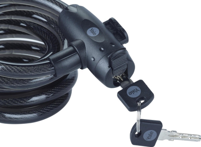 Катанец кабел за велосипед Yale Essential Security, 12mm, со клуч, црн