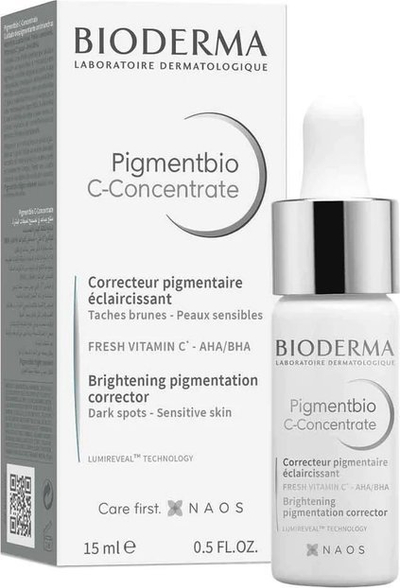 Serum fytyre Bioderma Pigmentbio C-Concentrate, 15 ml, për njolla dhe për ndriçim të lëkurës