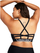 Bra sportive Under Armour Project Rock All Train Crossback, për femra, mbështetje mesatare, e zezë