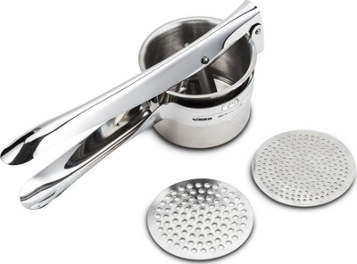 Shtypëse patatesh NAVA ACER, çelik inox, 2 sita që ndërrohen, ngjyrë argjendtë