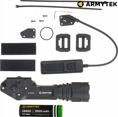 Elektrik taktik për armë Armytek Parma C2IR Pro, 1250lm, IR, Picatinny, i zi