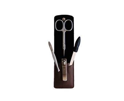 Set manikyri Credo Solingen Luxury, 4 pjesë, kafe