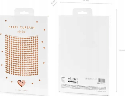 Perde dekorative Heart Curtain, 100x245cm, me zemra, roze gold
