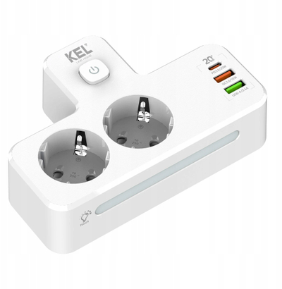Shpërndarës energjie R-270SWS/CA, 2x Schuko, 3x USB A C, i bardhë