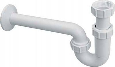 Sifon tubular lavamani McAlpine HC4PF-32+HC15B, 1.1/4" x 32mm, plastik, i bardhë