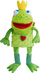 Kukull dore HABA Frog King, pellush, për kalamaj, jeshile