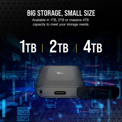 Disk i jashtëm SSD CORSAIR EX100U, 1TB, USB C, gunmetal