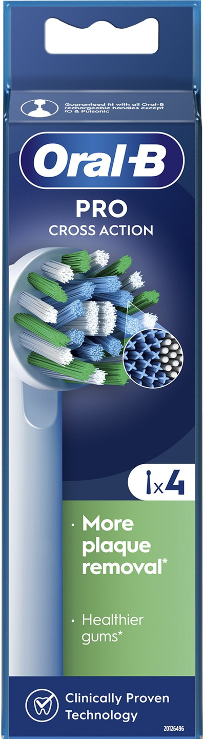 Kokë furçe elektrike Oral-B Pro Cross Action, set 4 copë, e bardhë