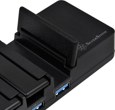 Karikues USB Silverstone SST-UC03B-PRO, me shumë porta, i zi