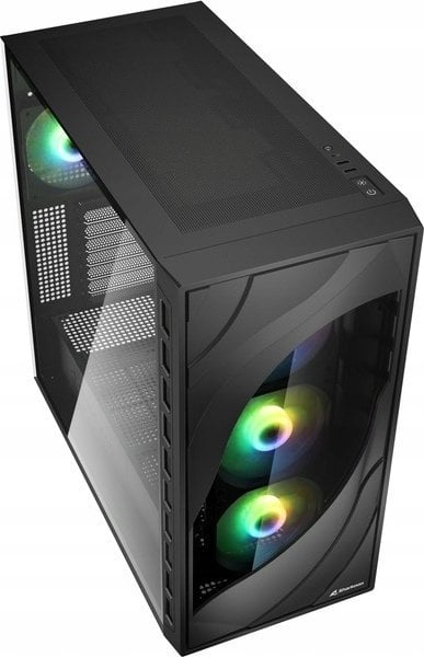 Куќиште за компјутер Sharkoon Rebel C80G RGB, Црна, Midi Tower