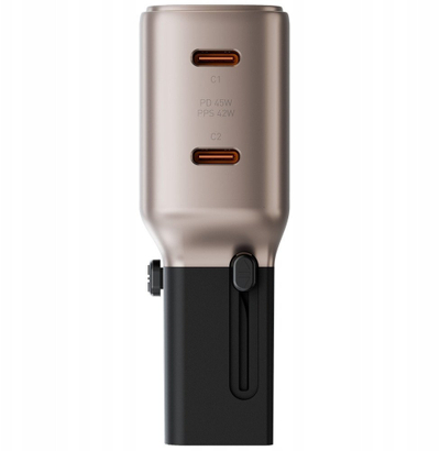 Полнач за ѕид Energea TravelGo Adapter 45, 2xUSB-C, 45W, златно-црна