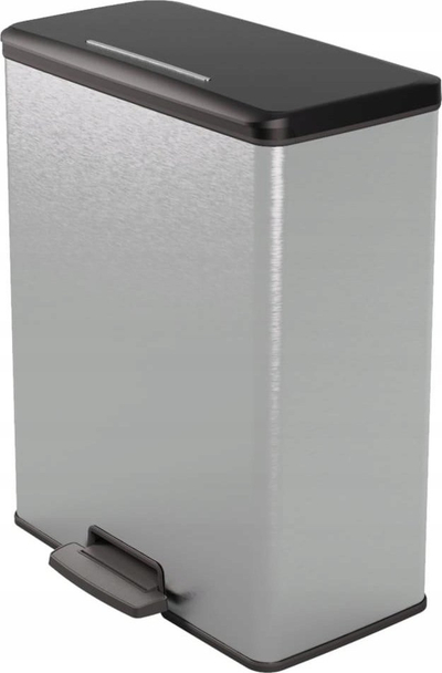 Kosh plehrash Curver Duo Pedal Bin Deco, 2x26L, me pedale, gri argjendtë