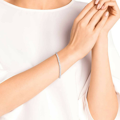 Byzylyk për femra Swarovski, i argjendtë