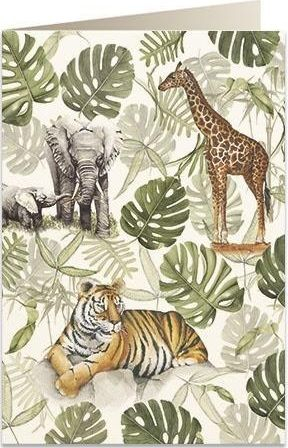 Kartolinë Tassotti Safari Animals B6, me zarf, me shumë ngjyra