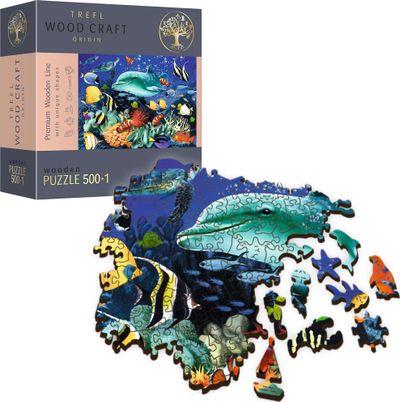 Puzzle druri Trefl Wood Craft Sea Life, 501 copë, 12+, me plot ngjyra