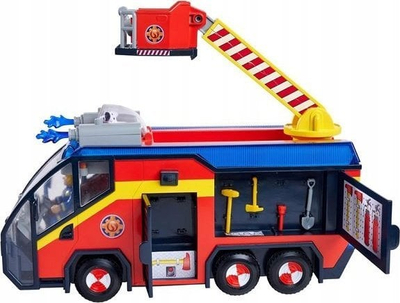 Set loje Fireman Sam Jupiter Fire Truck, kamion zjarri 32 cm, me drita dhe zë, shumëngjyrësh
