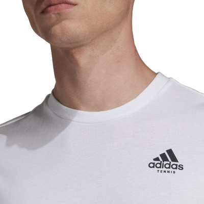 Bluzë sportive Adidas US për burra, me pamje grafike, e bardhë