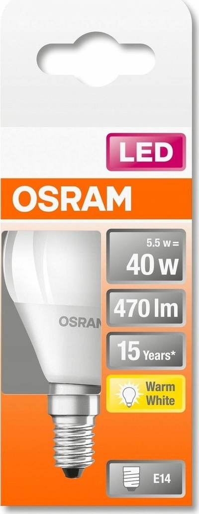 ЛЕД сијалица ОСРАМ Teardrop, E14, 4.9W, топло бела