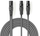 Kabllo audio splitter Nedis OnStage, XLR 3 pin mashkull në 2x XLR 3 pin femër, 1.5 m, gri
