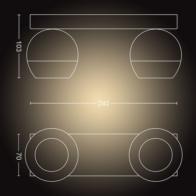 Dritë Philips Hue White Ambiance Buckram BT, me telekomandë, e zezë