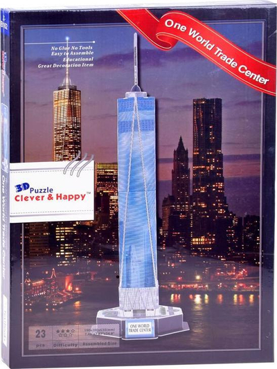 Puzzle 3D Clever & Happy One World Trade Center ZA3787, 23 pjesë, 63 cm, blu