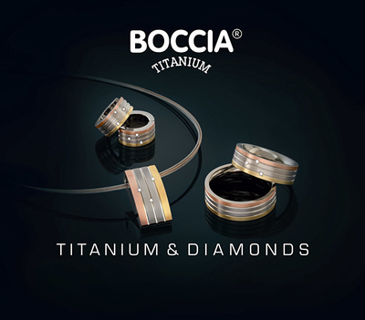 Unazë Boccia Titanium 0135-03, e argjendtë/artë/ari rozë