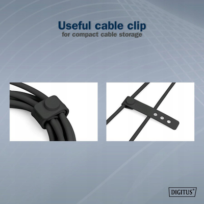 Kabllo USB C Digitus Silicone, 1m, 60W, e zezë