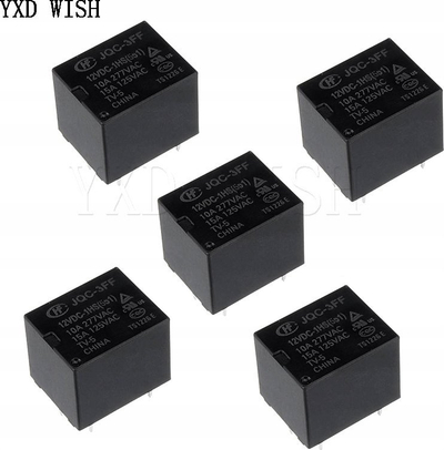 Relè elektromagnetik HF JQC-3FF, 12V DC, 10A 250V AC, i zi