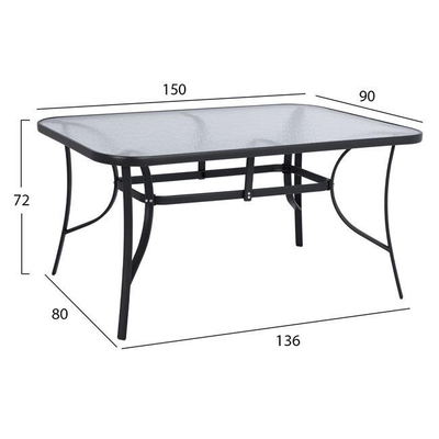 Set Tavolinë + 6 karrige + 2 palosëse HM10557.01, gri