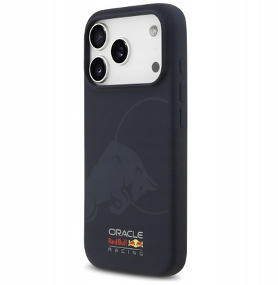 Futrollë telefoni Red Bull Silicone Single Bull Logo MagSafe, për iPhone 17 Pro, blu e errët