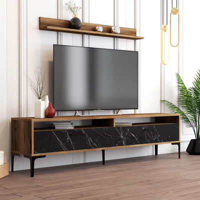 Set për TV Melaminë mermeri (HM9517.03), zezë