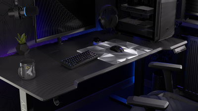Mousepad gaming Endorfy Crystal Black L, 450x400mm, kundër rrëshqitjes, zi e bardhë