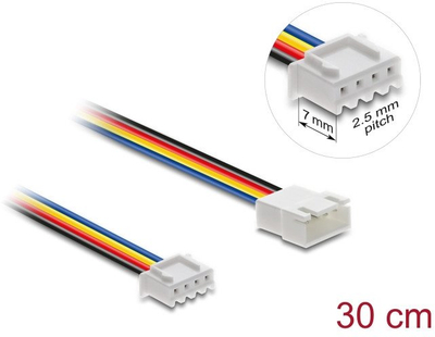 Кабел продолжувач за вентилатор Delock PWM, 4 пин, 30 cm, црн