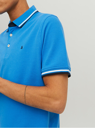 Maicë polo Jack & Jones JJEPAULOS Slim Fit, e kaltër