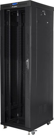 Kabinet serveri Lanberg në këmbë 19" 42U, mban deri 800 kg, me 4 ventilatorë, i zi