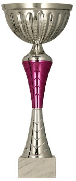 Kupë metalike Trophy 9273F, 21cm, diametër 8cm, argjend me vjollcë