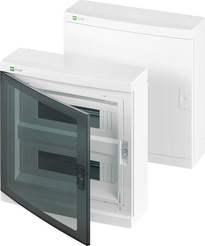 Kuti shpërndarëse Elektro-Plast Elegant 2425-01, 2x12 module, për mur jashtë, me derë transparente