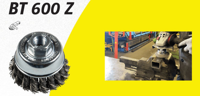 Furçë kupë Klingspor BT 600 Z, 80mm, fije çeliku të përdredhura, M14