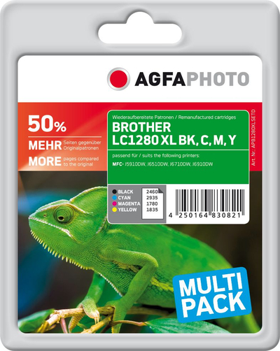 Kuti bojë printeri AgfaPhoto APB1280XLSETD, LC1280 XL, multipack BK CMY